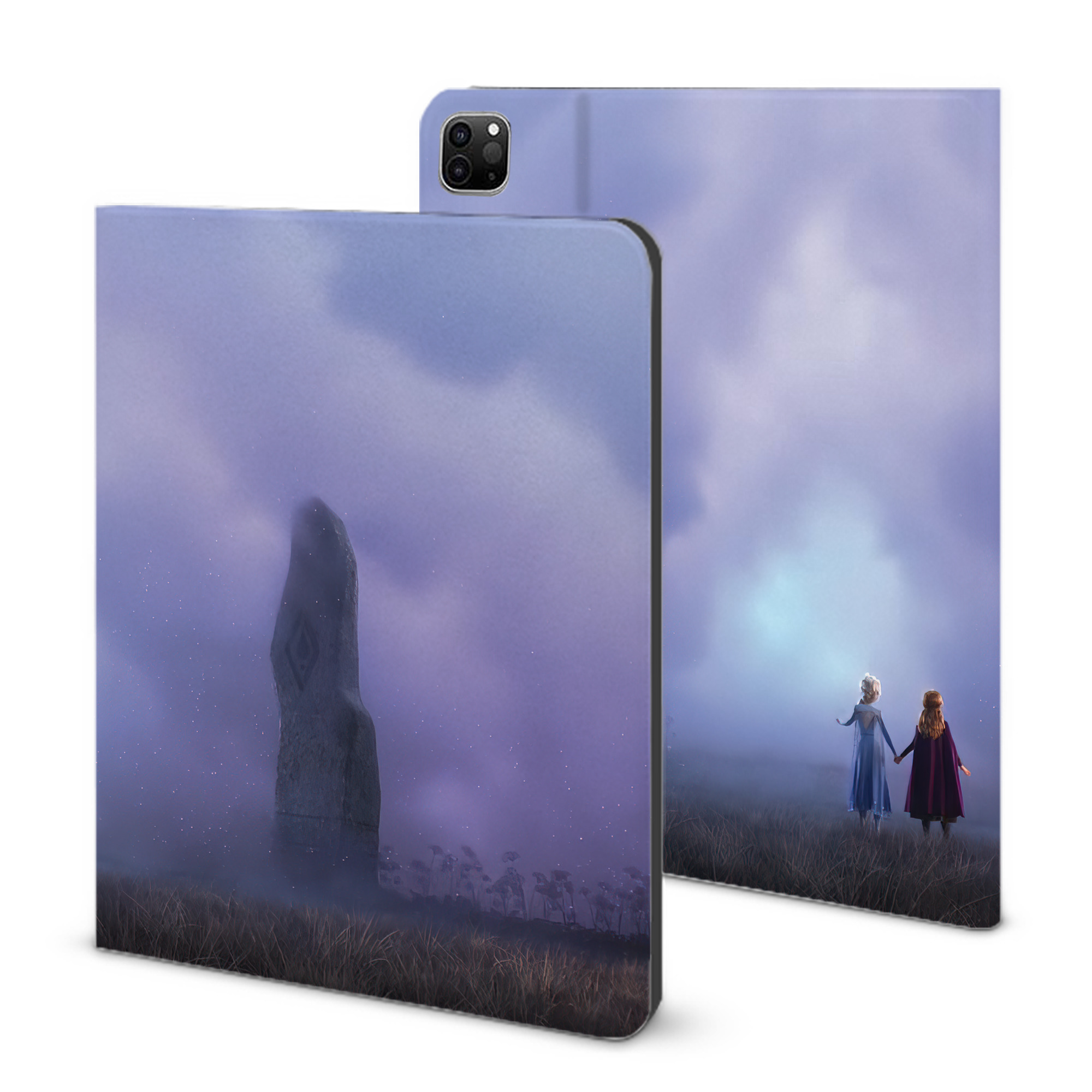 （画像用） アナと雪の女王 アンナ エルサ Frozen Anna Elsa IPad ケース ブック型 PUレザー TPU 耐衝撃 軽量 薄型 ペン収納なし 全面保護 IPad 各モデル対応